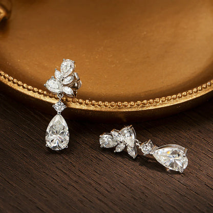 All Moissanite Earrings for Women Wedding Party Luxury Earring Jewelry s925 Sterling Sliver Plated 18k Gold Ear Stud