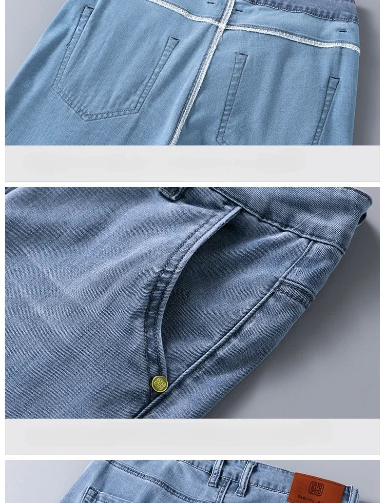 Business Jeans Men's Spring Thin Casual Straight Fashion Loose Brand Pants Comfortable Male Denim Trousers Versatile