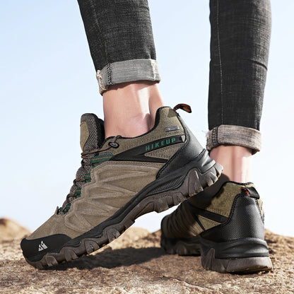 High Quality Leather Hiking Shoes Durable Outdoor Sport Men Trekking Leather Shoes Lace-Up Climbing Hunting Sneakers
