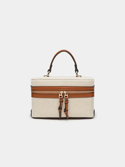 Fashionable versatile box bag brown one shoulder trendy hand-held hard fashionable small square bag