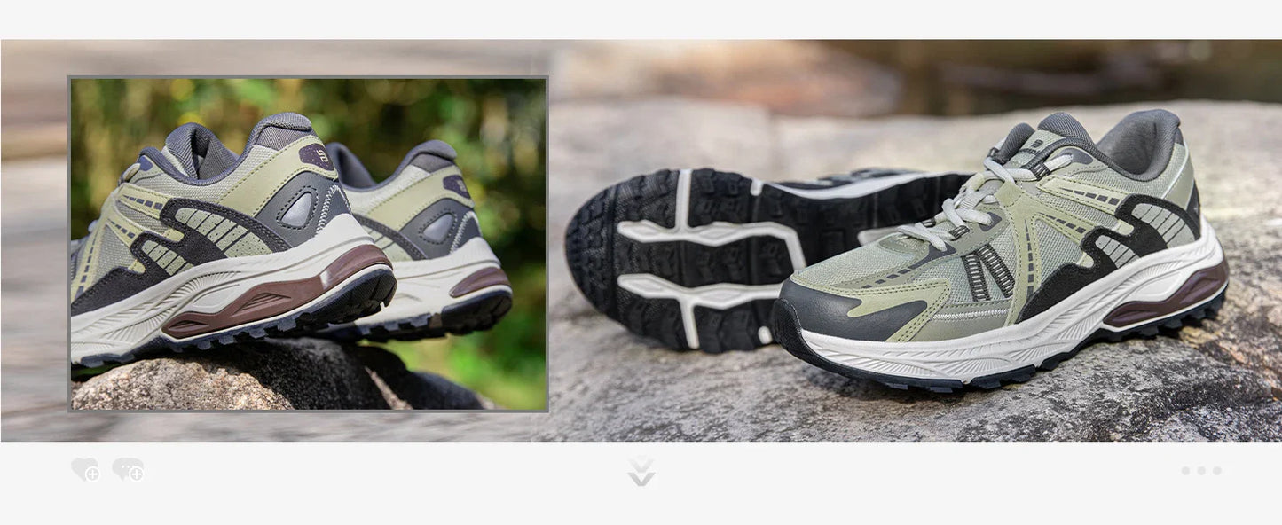 New Men Running Shoes Outdoor Casual Lightweight Breathable Sneakers Male Cushioning Non-Slip Vintage Sports Shoes
