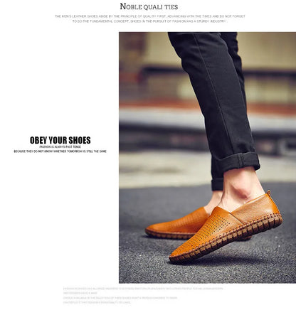 Fashion Men's Driving Shoes Handmade Leather Men Loafers Soft Breathable Men's Casual Shoes