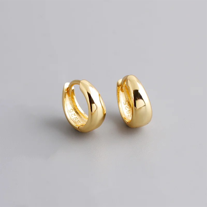 925 Sterling Silver Premium Matte Minimalism Unisex Huggies Ear Hoops Earrings for Women Gothic Piercing Men's Jewelry