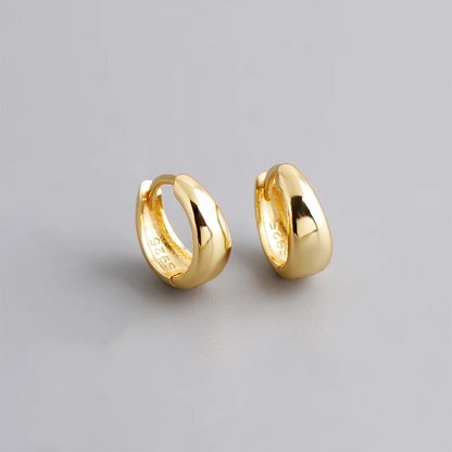 925 Sterling Silver Premium Matte Minimalism Unisex Huggies Ear Hoops Earrings for Women Gothic Piercing Men's Jewelry