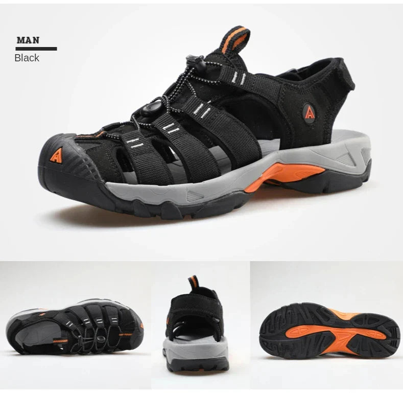 Summer Outdoor Sandals for Men Breathable Hiking Shoes Water Beach Mens Sandals Camping Climbing Aqua Sneaker HT-710445A