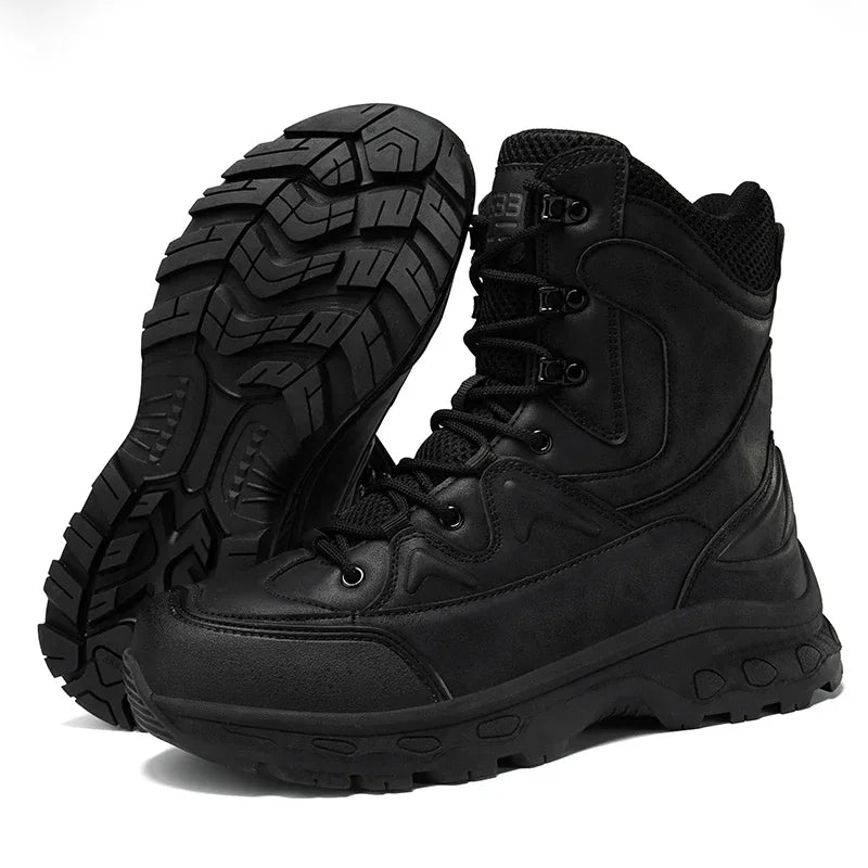 Fashion Men Boots Desert Tactical Boots Mens High Top Outdoor Hiking Shoes Waterproof Ankle Work Safty Sneakers