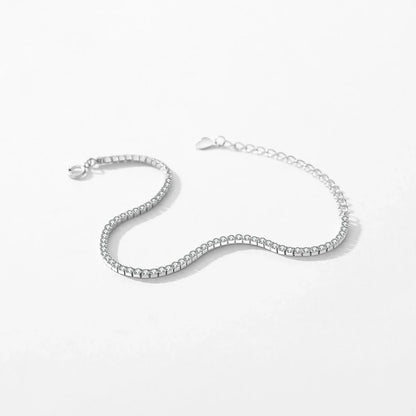 925 Sterling Silver Sparkling Clear CZ Bracelet For Women Wedding Engagement Fine Jewelry Anniversary Wife Mom Gifts