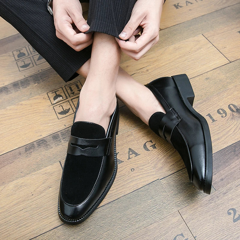 Mens Leather Designer Brand Casual Classic for Men Smile Breathable Office Loafers Formal Business Footwear Dress Shoes Flats 48
