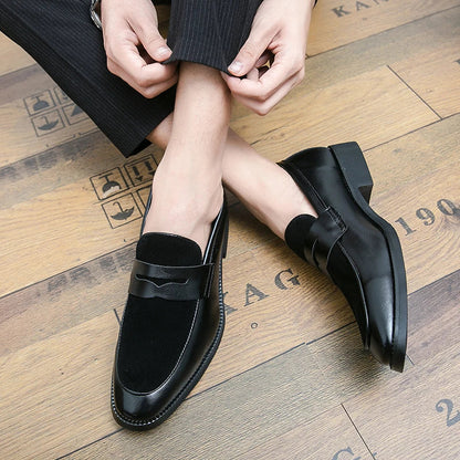 Mens Leather Designer Brand Casual Classic for Men Smile Breathable Office Loafers Formal Business Footwear Dress Shoes Flats 48