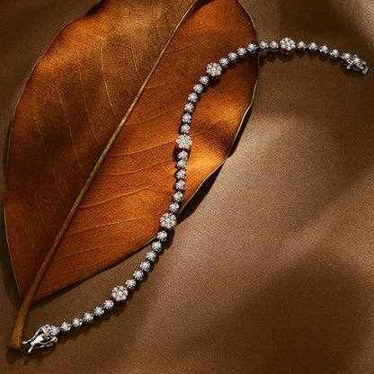 S925 Sterling Silver All Moissanite Tennis Bracelets for Women D VVS1 Diamond 18k Gold Plated Wedding Fine Jewelry Gift