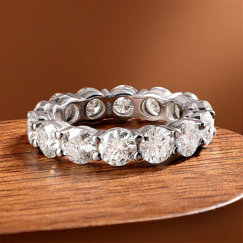 D VVS1 Moissanite Ring GRA Certified 5mm Lab Diamond s925 Sterling Silver 18k White Gold Engagement Rings for Women Man