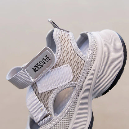 Boys Girls Sports Sandals Rotating Button Students Sneakers Hollowed-out Summer New Students Running Shoes Mesh Breathable