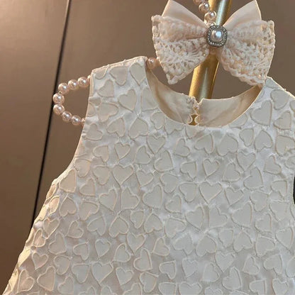 Girl Princess Tweed Classic Dresses Fashion Kids Vintage Baby Casual Wear Vestidos 1-8 Years Children Ceremonial Clothes