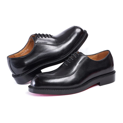 Elegant genuine leather British style toe shoes, men's shoes with carved red soles, business shoes, men's formal wedding dresses