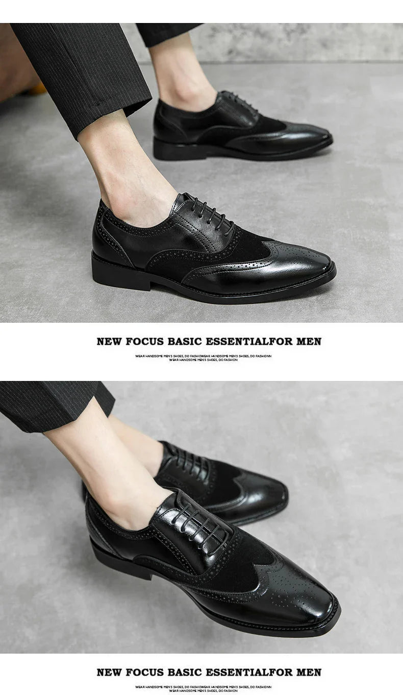 Trend Formal Brogues Social Office Shoes For Men Classic Casual Business Shoes Men High Quality Wedding Dress Shoes For Men