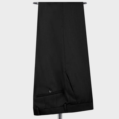 Men Suit 2 Pieces Black With Bright Lapel Double Button For Wedding Banquet Work Office Business Casual Jacket With Pants