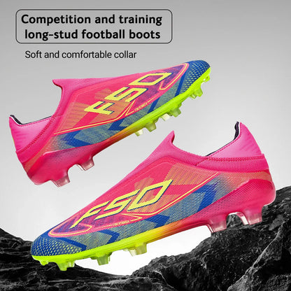 Classic Style AG FG football shoes PU Fabric Ventilated Upper TPU Wearproof Outsole Unisex Kids Outdoor Football Shoes