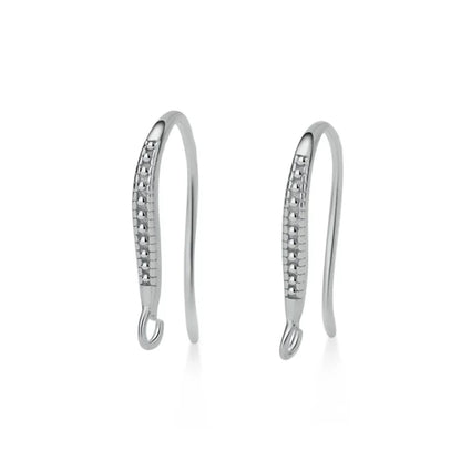 TrustDavis Real 925 Sterling Silver Fashion Dazzling CZ Opening Handmade Ear Hook Earring DIY Accessories Fine Jewelry HY365