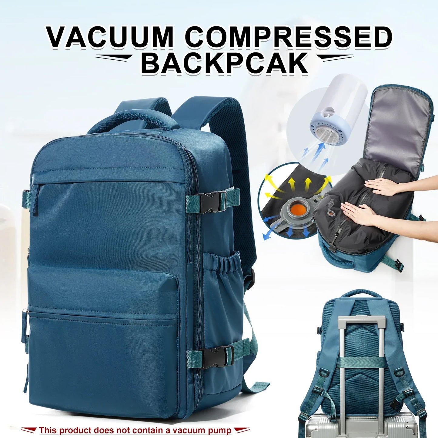 Backpack Travel Cabin Airplane Backpack, Air Vacuum Compression Backpack, Women Men Backpack Business Laptop Bag Handbag
