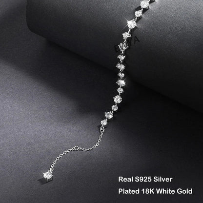 New In D Color 3/4mm Full Moissanite Tennis Bracelet For Women Lady S925 Silver GRA Certified Diamond Link Bracelets Gift