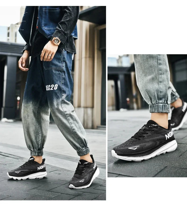Men's Running Shoes Jogging Cushioning Outdoor Luxury Shoes Trainer Race Breathable Couple Non-Slip Sneakers Mesh Off-road Shoes