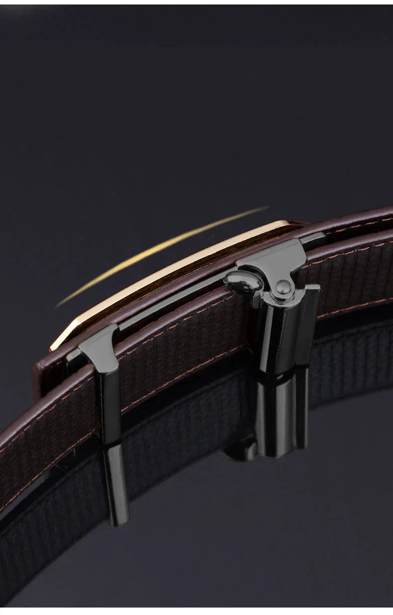 Men's Belt Automatic Buckle Belt High-Quality Trendy Crocodile Pattern Belt Fashionable Jeans Strap Men's Accessories
