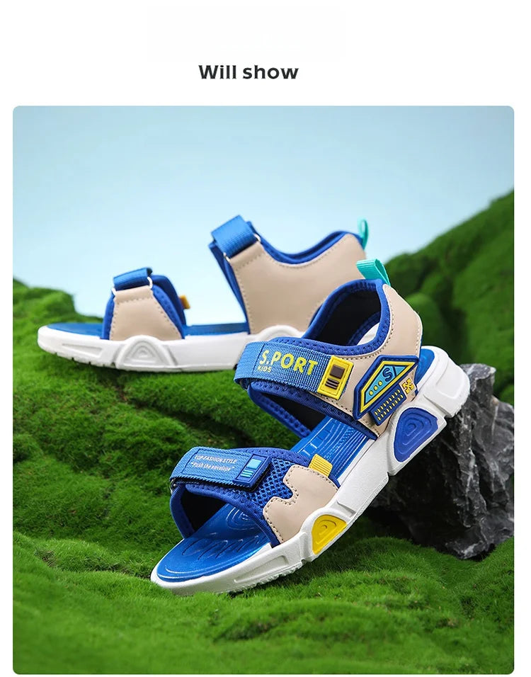 Children's sandals cartoon soft-soled non-slip boys' sandals in summer hook and loop fashion girls' sandals 4-10 years old 38