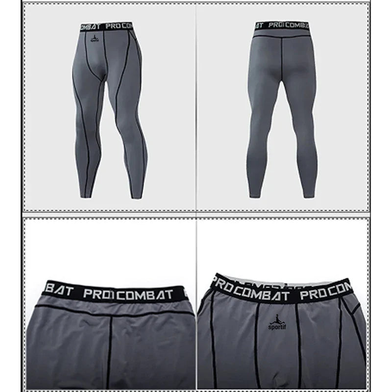 Men Bodybuilding longs Pants Fitness Compression Leggings Train Workout Outfit Male Muscle Alive Elastic Skinny Tights