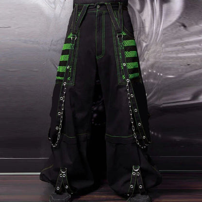 Punk Style Y2k Wid Leg Denim Pants E-girl Gothic Loose Trousers Cyber Grunge Cargo Pants Harajuku High Waist Baggy Jeans Women