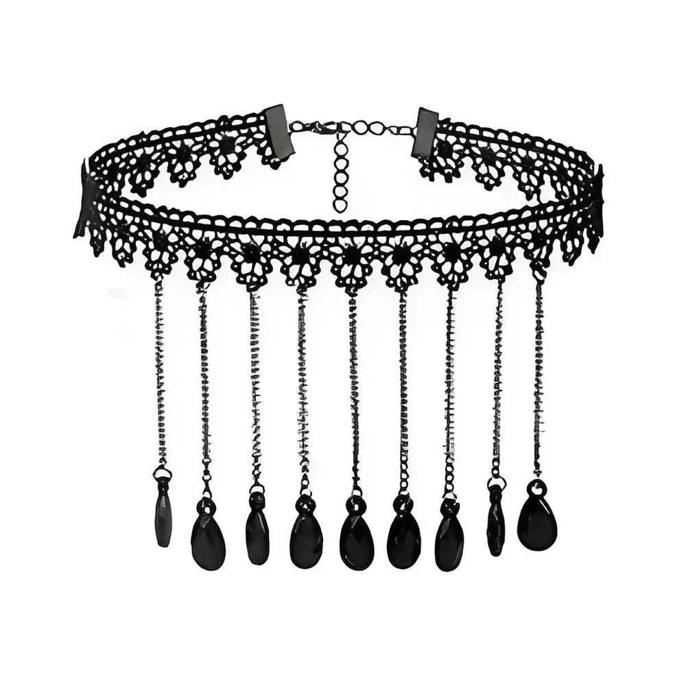 Punk Black Sexy Lace Chokers Necklace For Women Fashion Retro Clavicle Chain Halloween Collar Choker Steampunk Gifts