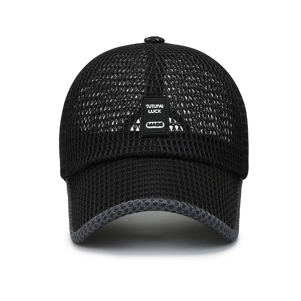 Men's Mesh Baseball Cap Breathable Summer Caps Dad Hat Outdoor Fishing Hats Bone Gorras Snapback Trucker Cap