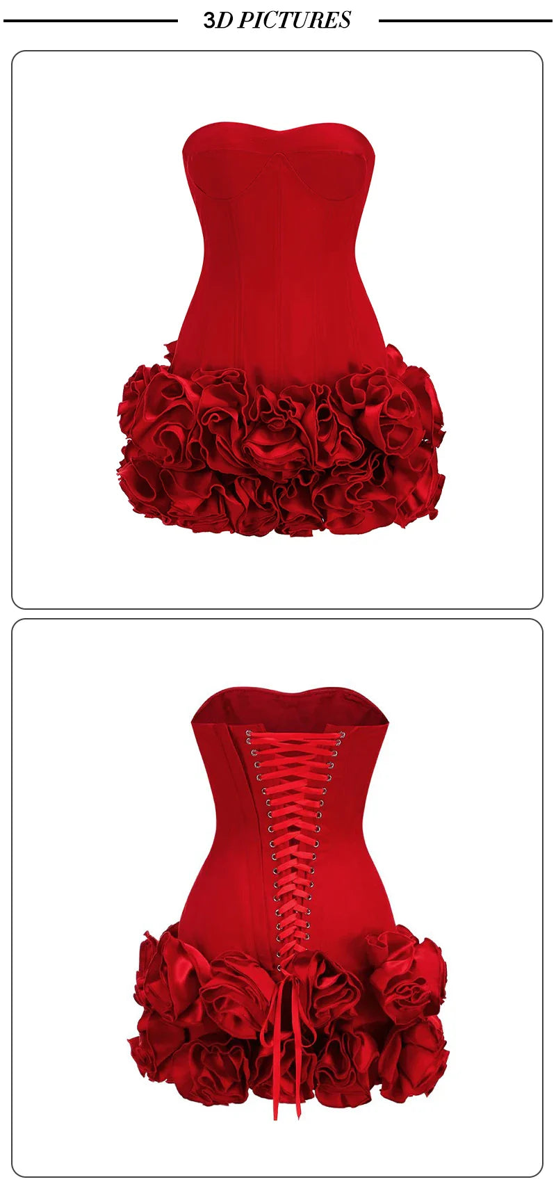Christmas Dress Strapless Backless Red Structured Floral Embellished Mini Length Bodycon Celebrity Party Cocktail Dress