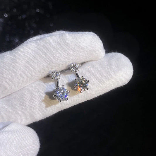 2.6CTTW Moissanite Stud Earrings for Women Sparkly Lab Diamond S925 Sterling Silver Removable Earring Gemstone Studs