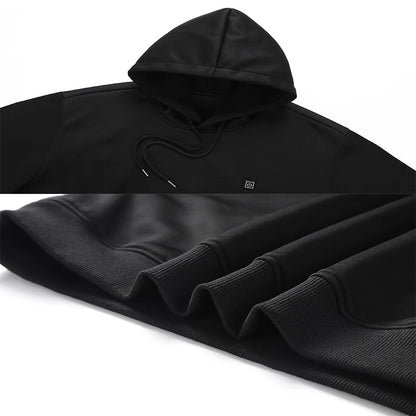 New Intelligent USB Heating Hoodie for Men Women Winter 7 Areas Coral Fleece Hooded Heated Clothes Outdoor Thermal Sportswear