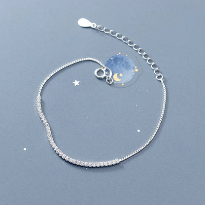 None925 Sterling Silver Clear CZ Twinkling Exquisite Zirconia Adjustable Bracelet Chain for Women Wedding Fine Jewelry Gifts