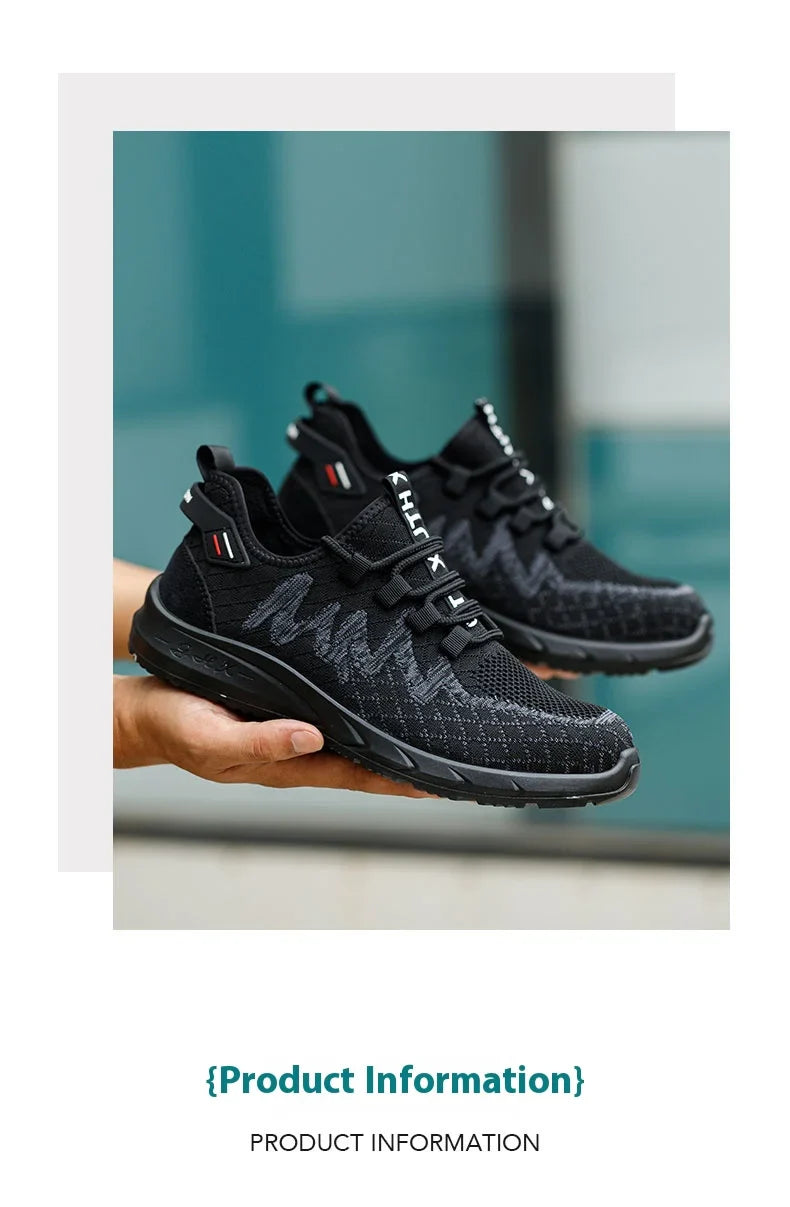 Light Breathable Sneaker Safety Shoes Steel Toe Shoes for Men Anti-slip Anti-impact Anti-puncture Outdoor Work Security Shoes