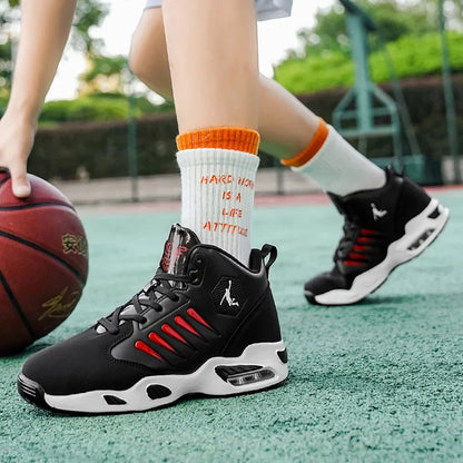 Men's High-Top Basketball Shoes Feature a Breathable Mesh Design for Maximum Comfort Outdoor Shock-Absorbing Running Shoes, High-Rebound Cushioning Technology, Make Running Smoother and More Comfortable, Enhance Support, Styl