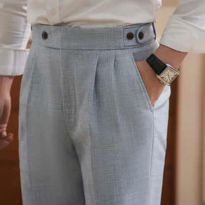 Neapolitan-Style Men‘s Cuffed Ankle Trousers | Slim Fit | Spring/Summer New Arrival