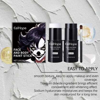 Halloween Face Paint Sticks Kit Vibrant Costume Makeup Set for Kids Adults Washable Cream-Based Face Paint for Body Art