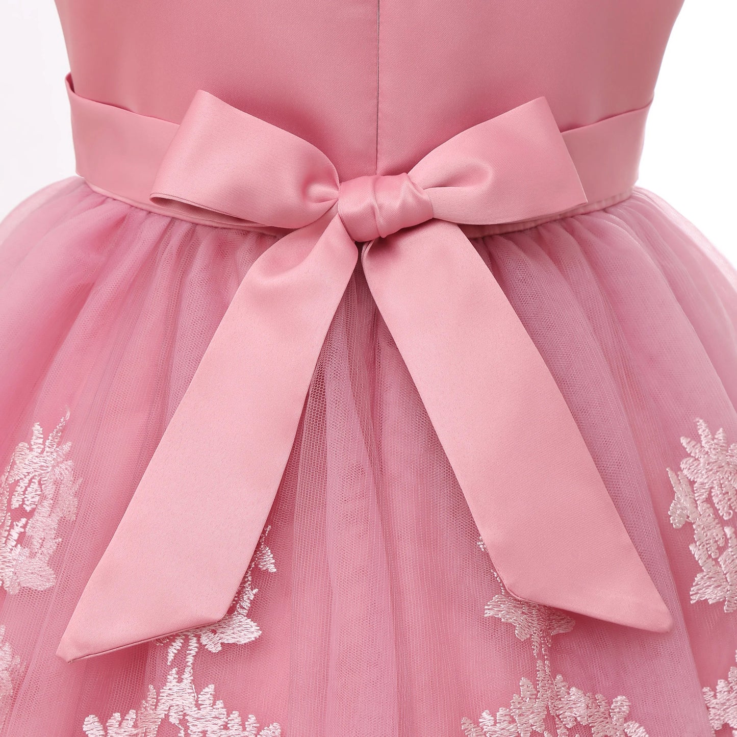 Europe and the United States cross-border new sleeveless undershirt embroidered princess dress girls flowers mesh dress flower