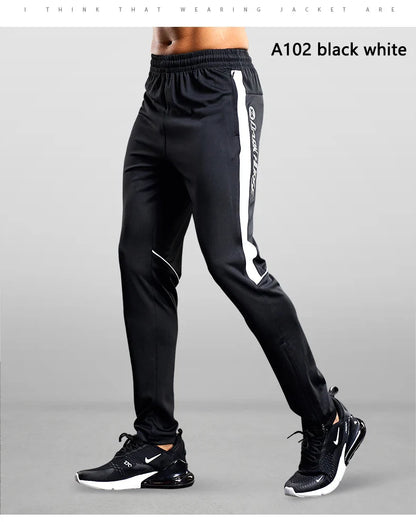Men Sport Pants Running Pants With Zipper Pockets Soccer Training Jogging Sports Trousers Fitness Football Leggings Sweatpants