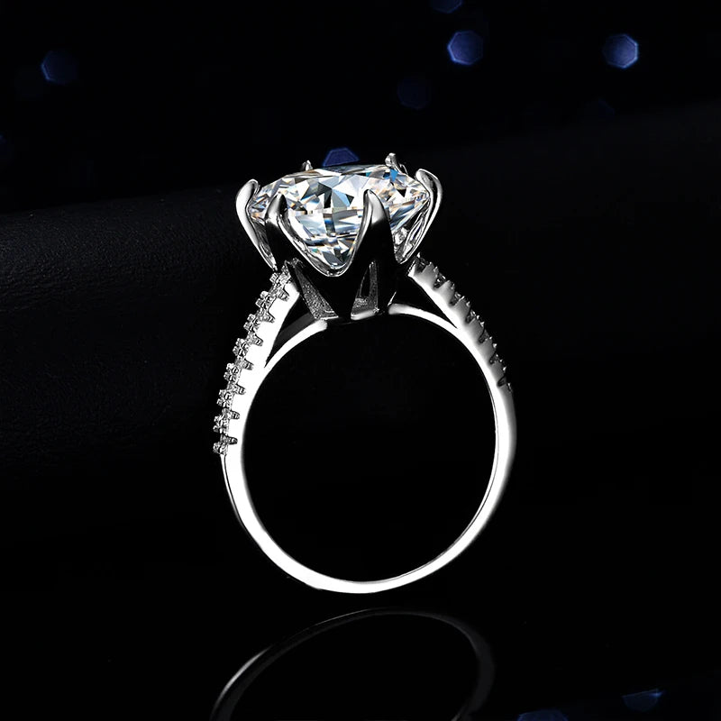 5CT Sparkling D Color Moissanite Lab Diamond Wedding Rings For Women S925 Sterling Silver Luxury Jewelry Engagement Ring