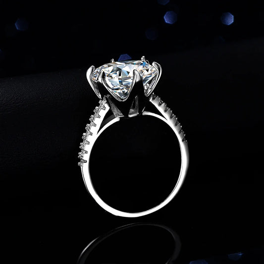 5CT Sparkling D Color Moissanite Lab Diamond Wedding Rings For Women S925 Sterling Silver Luxury Jewelry Engagement Ring