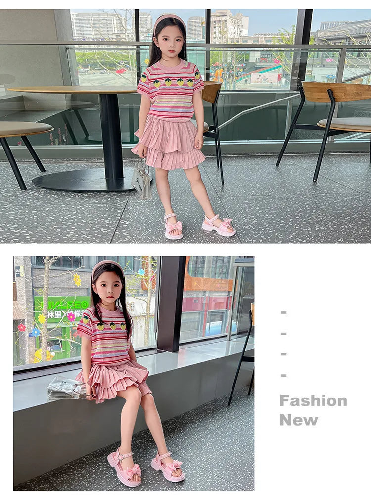 2026 Girls Sandals Kids Soft Soles Casual Princess Shoes New Water Diamond Beach Shoes Bow Shaped Girl Sandals
