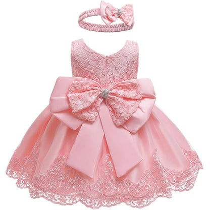 Girls White Baptism Dress Bridesmaid Dresses For Wedding Prom Gown Big Bow Girls Elegant Dresses Red Puffy Christmas Dress