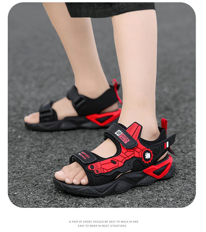 Summer Kids' Sandals Boys Soft Bottom Casual Beach Shoes School Students Comfortable Flat Walking Sandials
