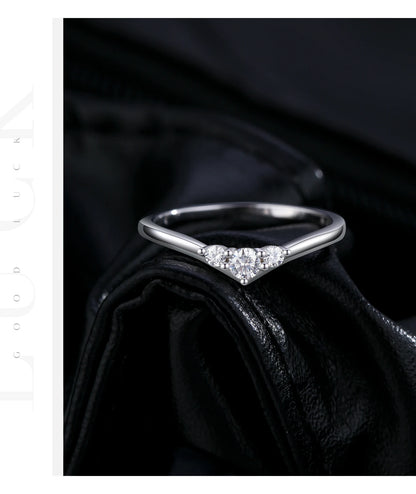 Anel de Moissanite Eternidade Simples Prata Esterlina 925 Anéis de Aliança Finos e Brilhantes para Mulheres Presente de Joias Finas