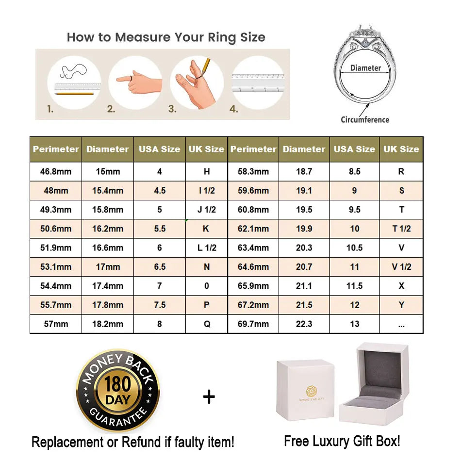 Solid 925 Sterling Silver Wedding Rings Set for Women AAAAA Grade CZ Engagement Ring Detachable Guard Bands