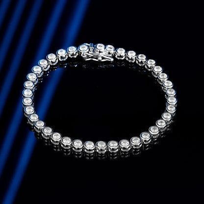 D VVS1 Round Moissanite Tennis Bracelet Original s925 Sterling Silver Plated 18k Gold with GRA Bracelets for Women Man