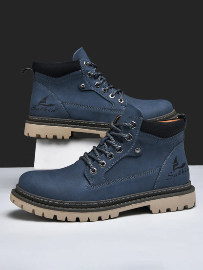 Handmade Men Boots Ankle Winter Leather Shoes Autumn Outdoor Hiking Boots Sneakers Hombres Botas High Top Footwear Anti Slip